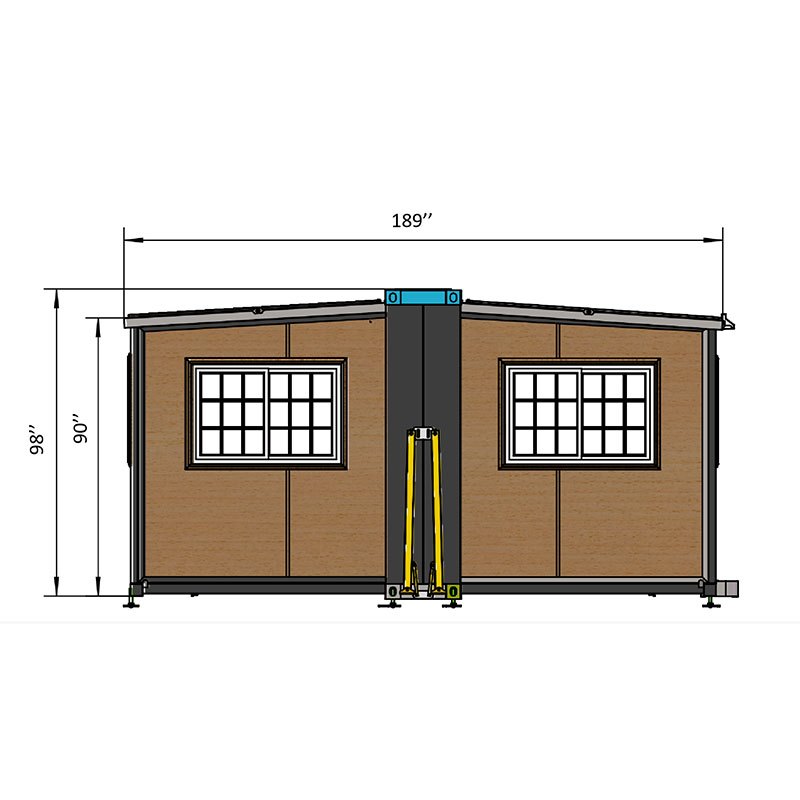 Casa prefabricada expandible industrial Chery de 15 x 20 pies con baño, cobertizo de almacenamiento al aire libre, casa pequeña, contenedor de almacenamiento de acero resistente y moderno, casa prefabricada expandible