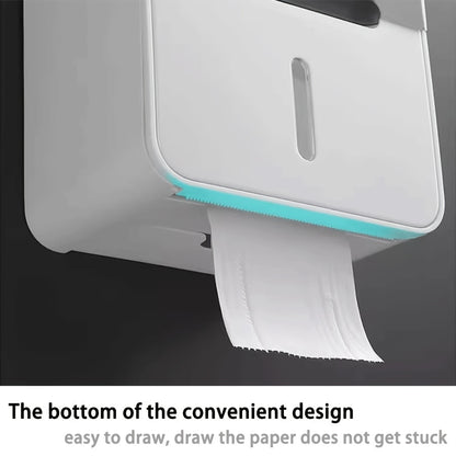 Caja para papel higiénico, sin perforaciones montada en la pared, caja de papel de doble capa impermeable para baño doméstico, porta papel higiénico.