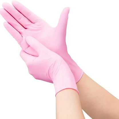 100 guantes desechables de limpieza para peluquería de uñas Tattto sin látex de nitrilo de 3 mil