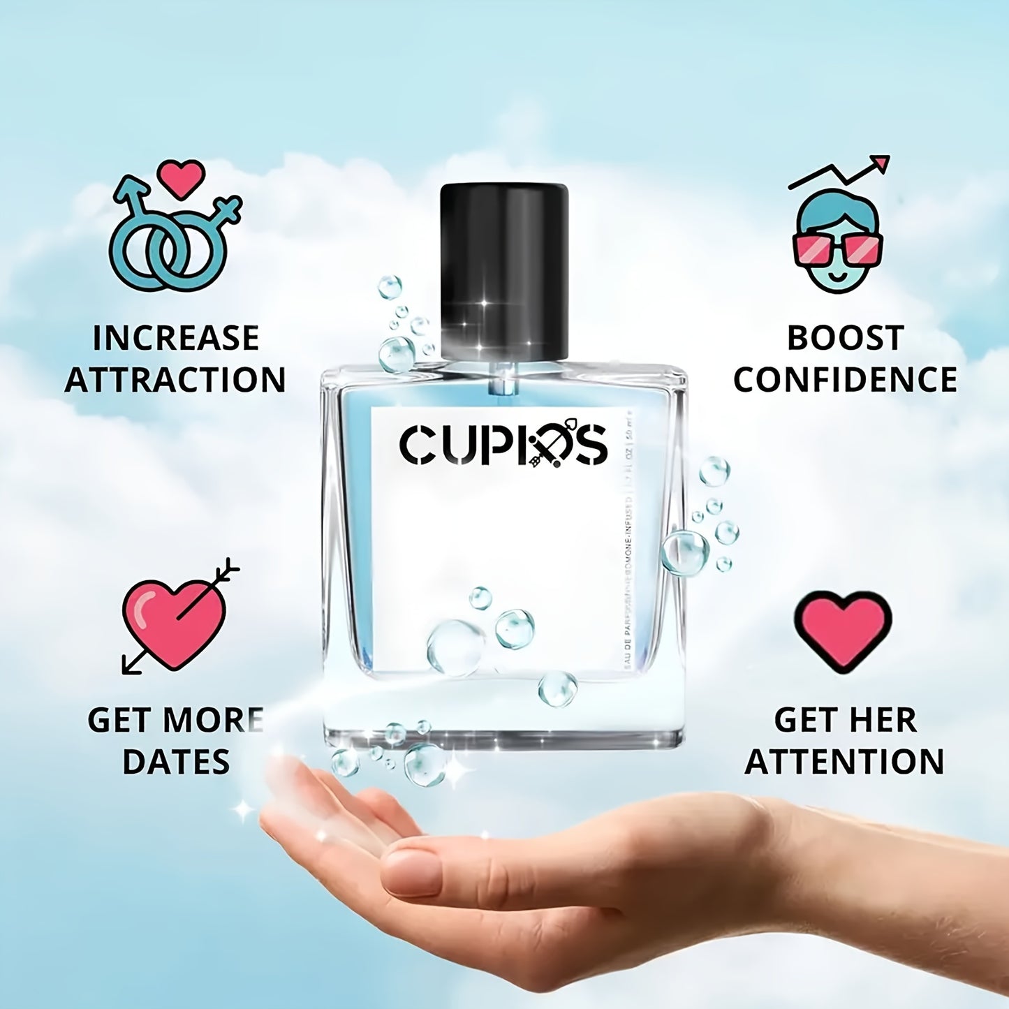 Colonia Cupid para hombres, fragancias de colonia Cupid Hypnosis, fragancias románticas de larga duración Cupid, fragancias de colonia para hombres