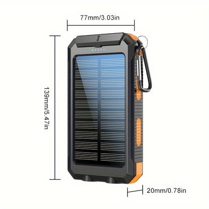 Banco portátil de la energía solar 10000mAh, banco dual del poder del puerto de salida USB de 1 pedazo con la luz del LED