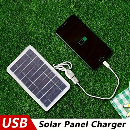 Panel de carga portátil solar de 1 pieza El cargador USB solar impermeable para exteriores es adecuado para viajes y campamentos al aire libre, energía móvil, banco de carga de teléfonos móviles, linterna, ventilador