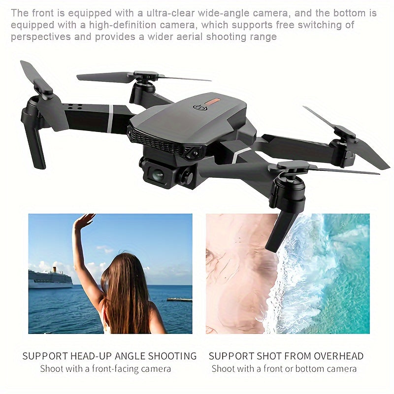 Drone con cámara dual, 2024 Drone plegable más nuevo con control de aplicación, FPV Live Video RC Quadcopter con cámara 4K para adultos principiantes niños +2 baterías