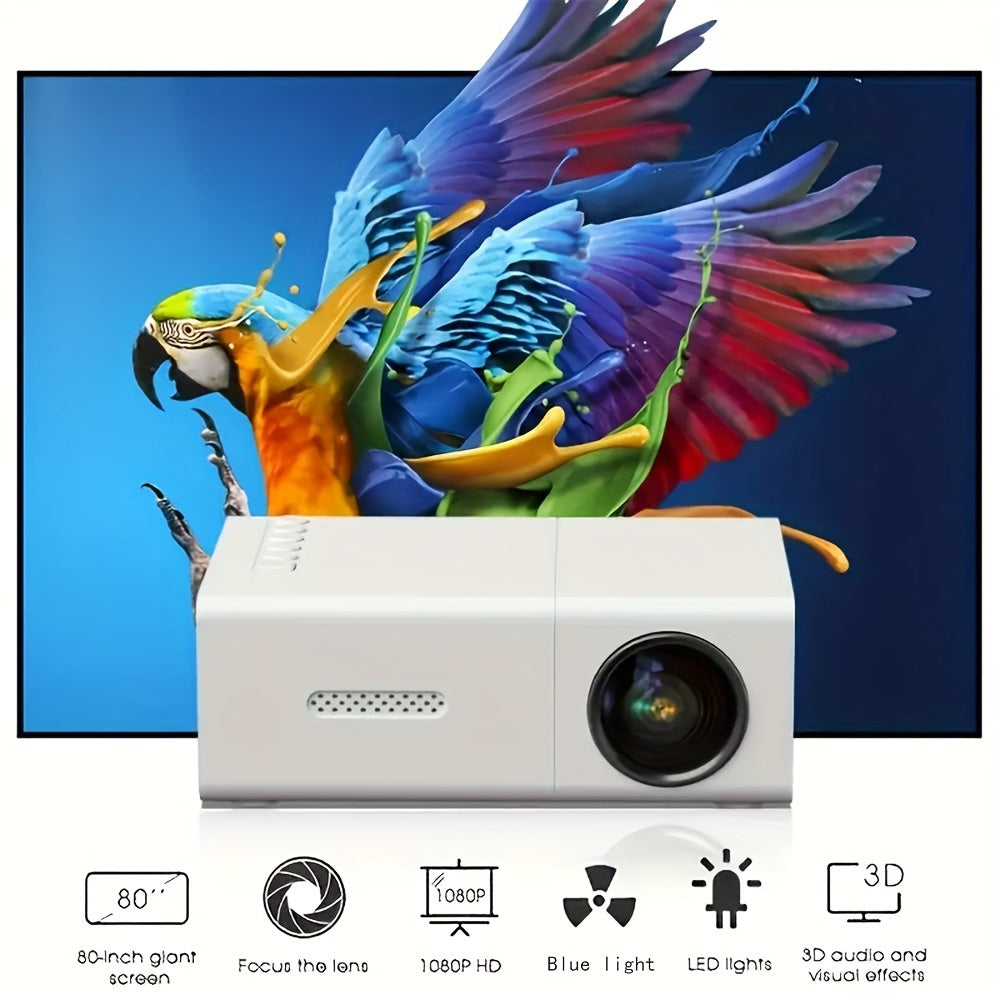 El mini proyector portátil, YG-300, puede mejorar su experiencia de películas, televisión y juegos con HD compatible con Android/iOS/Windows/HDMI/USB, etc.