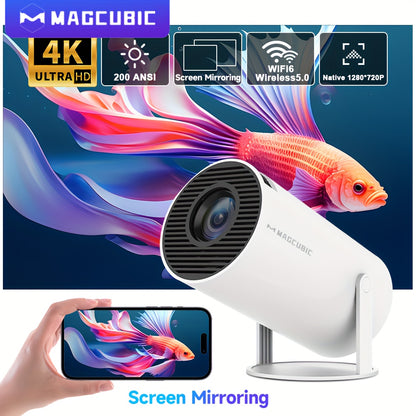 Soporte Magcubic Proyector 4K Wifi dual Misma pantalla HY300 Enchufe estadounidense Hi-chip A3100 200ANSI 1280 * 720P Wifi dual Cine en casa Portátil al aire libre