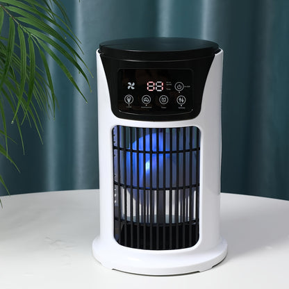 Ventilador portátil refrigerado por agua, humidificador, luz ambiental, ventilador de escritorio, ventilador enfriador USB, función tres en uno, enfriador esencial para uso en la oficina y el hogar Ventilador de escritorio portátil USB Ventilador USB