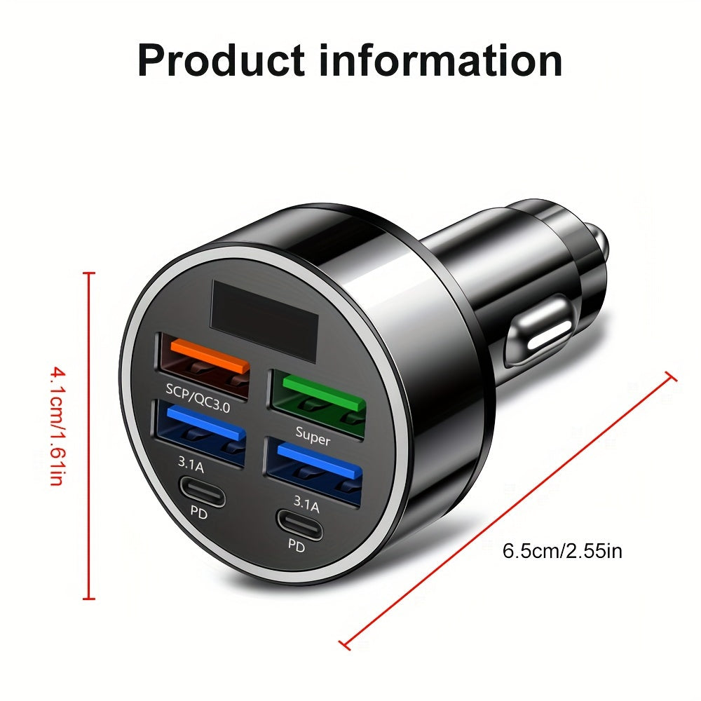 Cargador de coche XJDR multipuerto 2PD 4USB carga rápida PD QC3.0 USB C cargador de teléfono para coche tipo C adaptador en coche