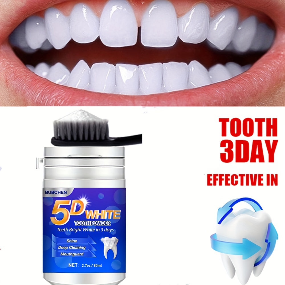 Polvo dental blanco 5D, polvo de limpieza profunda de dientes, aliento fresco, ideal para la salud bucal y la higiene, regalo para mujeres y hombres