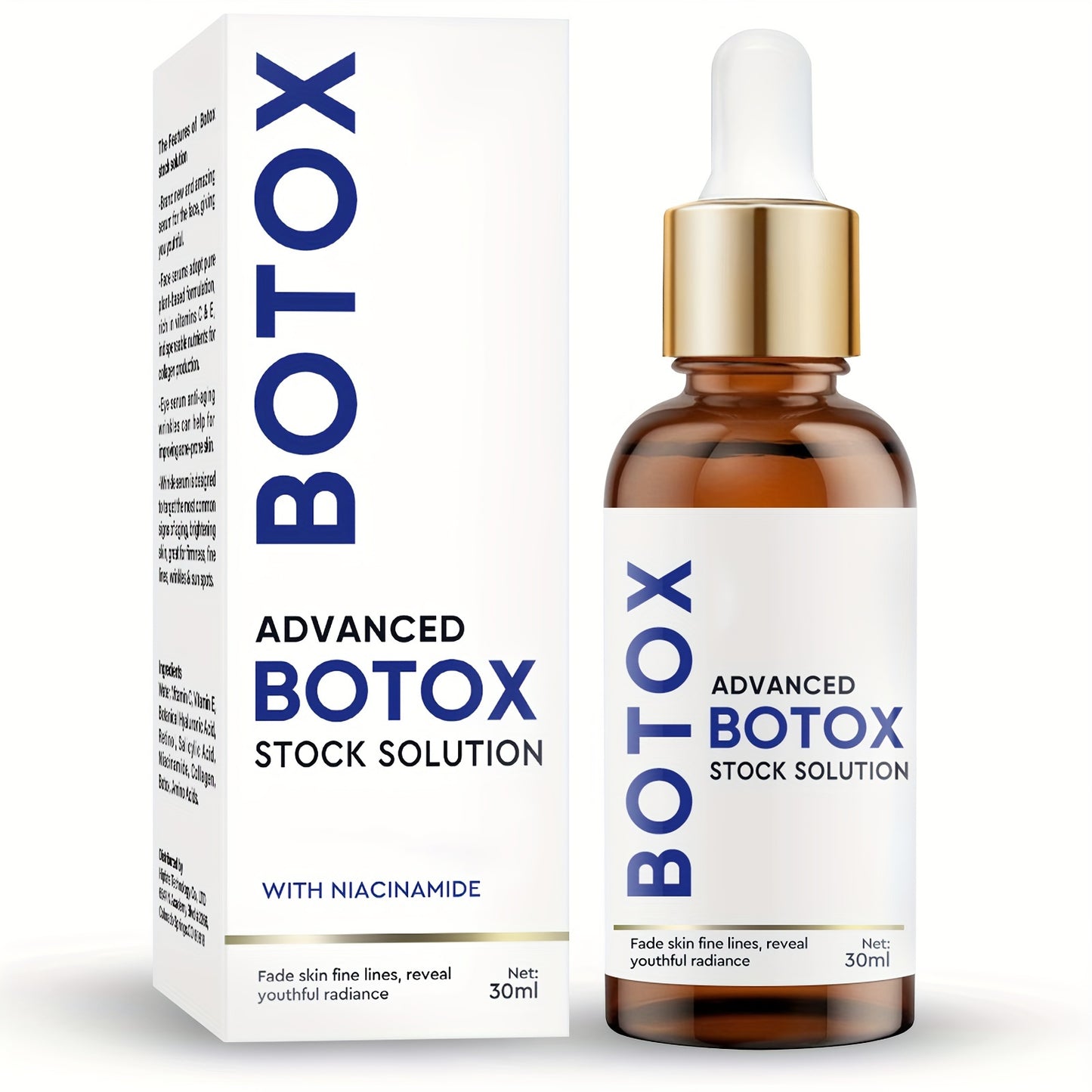 Suero facial con solución madre de bótox, contiene vitamina C, 30 ml