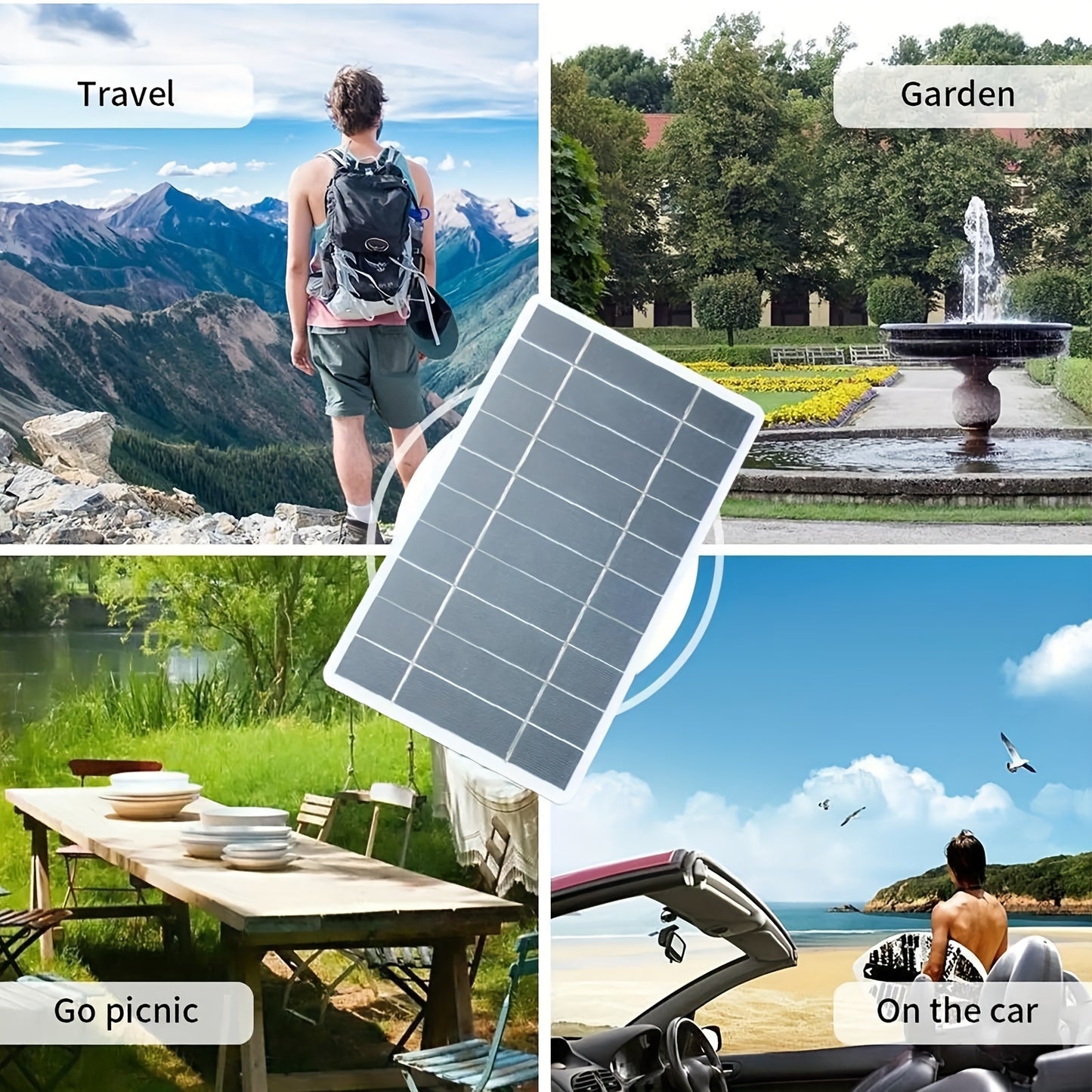 Cargador compacto de panel solar de 2 W: compatible con USB y fuente de alimentación estable para teléfonos inteligentes y bancos de energía, ideal para aventuras al aire libre y uso doméstico