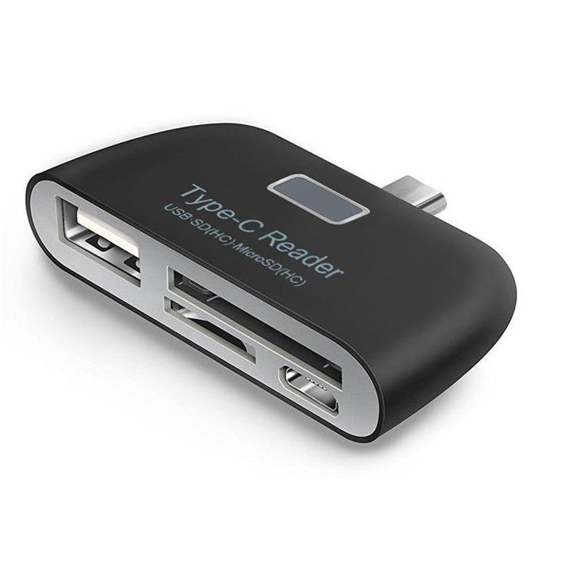 Multifuncional Smart 4 en 1 PC portátil Teléfono duradero TF Micro SD con puerto de carga micro USB USB 3.1 Adaptador universal tipo C Lector de tarjetas OTG