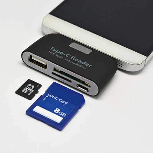 Multifuncional Smart 4 en 1 PC portátil Teléfono duradero TF Micro SD con puerto de carga micro USB USB 3.1 Adaptador universal tipo C Lector de tarjetas OTG
