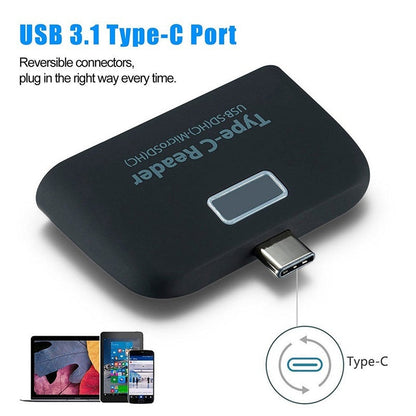 Multifuncional Smart 4 en 1 PC portátil Teléfono duradero TF Micro SD con puerto de carga micro USB USB 3.1 Adaptador universal tipo C Lector de tarjetas OTG