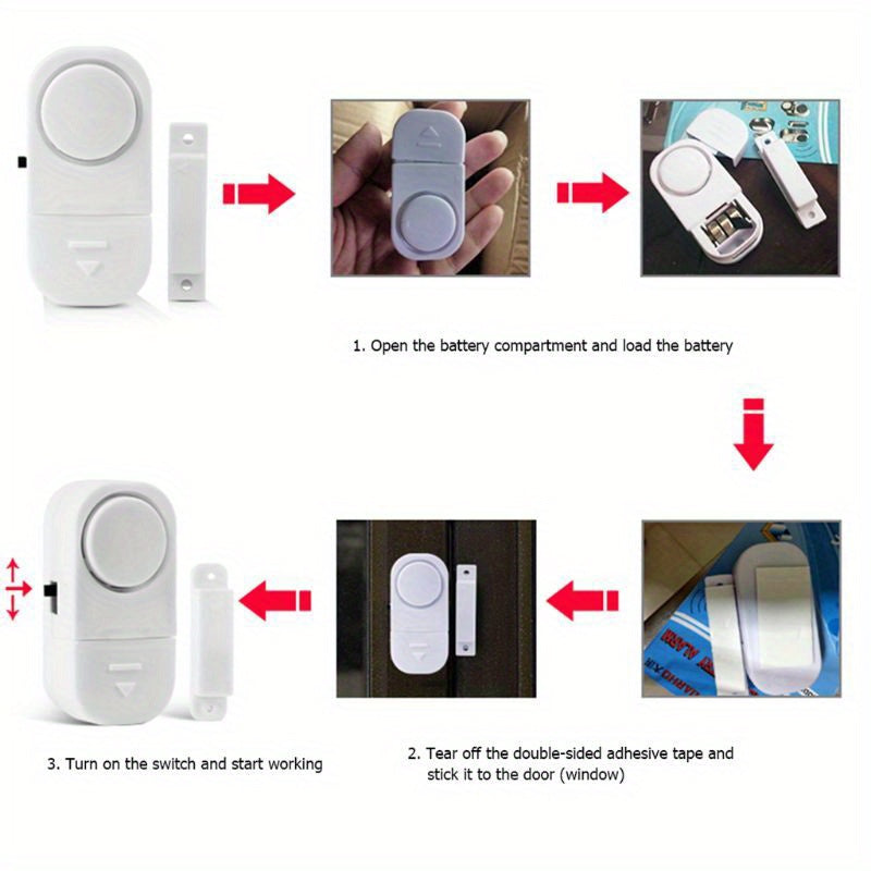 Alarma antirrobo inalámbrica para puerta y ventana, sistema de alarma de advertencia de seguridad, Sensor magnético, 1/5/8/10 Uds.