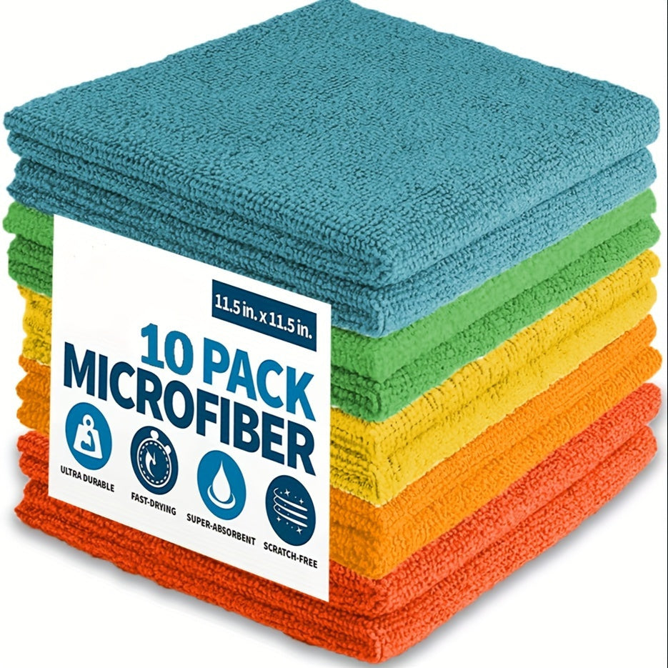 1/5/10 piezas, paño de limpieza de microfibra, paño para lavar platos, toalla de limpieza multifuncional, trapo para el hogar, toalla de limpieza de baño de cocina, toalla absorbente duradera, elimina fácilmente manchas y grasa, suministros de limpieza