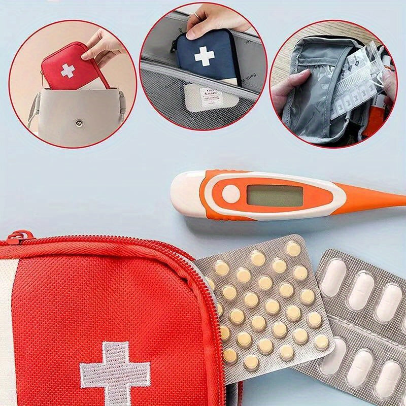 Bolsa, mini portátil, multicompartimento, almacenamiento de medicina para viajes al aire libre, bolsa de almacenamiento de medicina médica de emergencia esencial, viaje imprescindible.