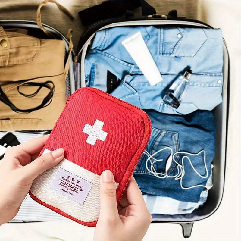 Bolsa, mini portátil, multicompartimento, almacenamiento de medicina para viajes al aire libre, bolsa de almacenamiento de medicina médica de emergencia esencial, viaje imprescindible.