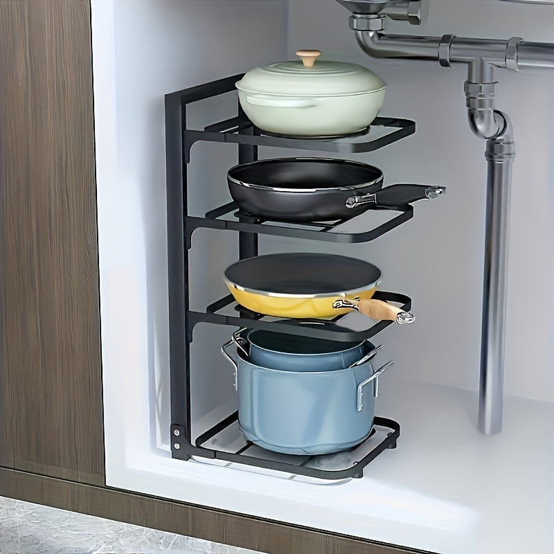 Organizador de ollas multicapa de cocina, estante de almacenamiento multiusos, organizador debajo del fregadero de la cocina, accesorios para el hogar