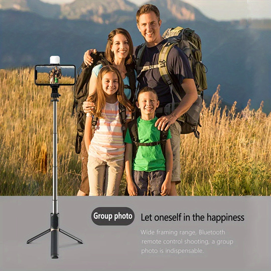 Trípode Palo Selfie para Celular De 101,6 Cm, Soporte Extensible para celular Todo En 1 con Control Remoto Inalámbrico Rotación De 360° para celular.