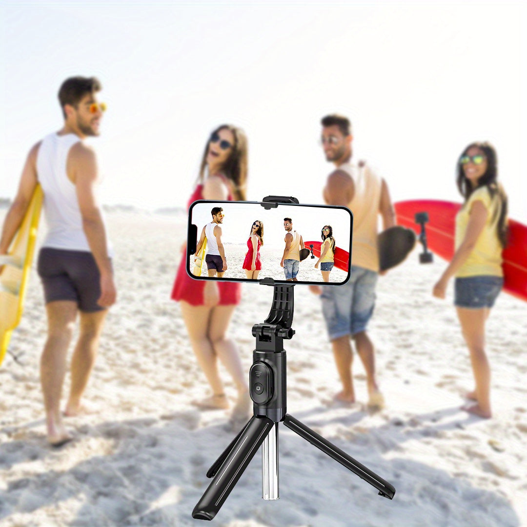 Trípode Palo Selfie para Celular De 101,6 Cm, Soporte Extensible para celular Todo En 1 con Control Remoto Inalámbrico Rotación De 360° para celular.