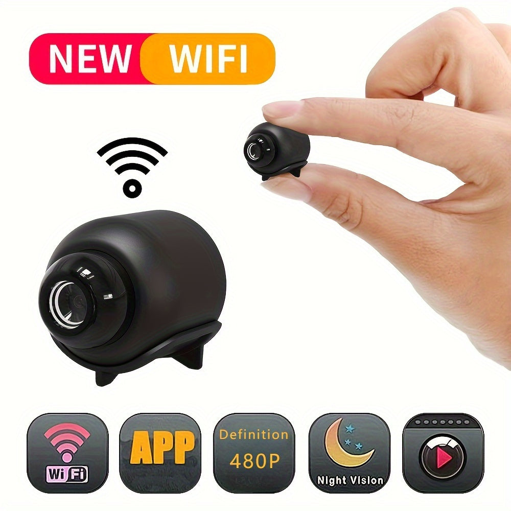 Mini cámara WiFi cámara de seguridad para el hogar inteligente, Visión nocturna Detección de movimiento Alarma Monitor de Remoto Portátil 2.4G