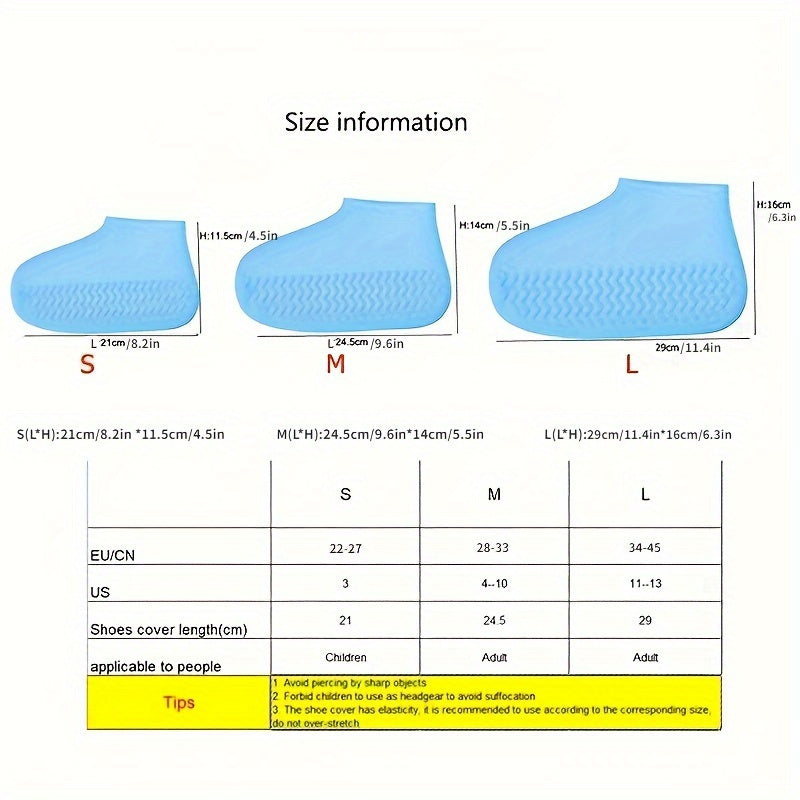 3 pares de botas de lluvia de látex para exteriores, cubiertas impermeables para zapatos que se pueden reutilizar para prevenir la lluvia. Varios colores para elegir, duraderos.