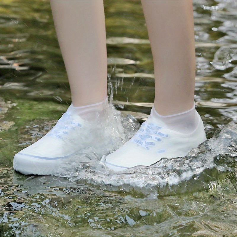 3 pares de botas de lluvia de látex para exteriores, cubiertas impermeables para zapatos que se pueden reutilizar para prevenir la lluvia. Varios colores para elegir, duraderos.