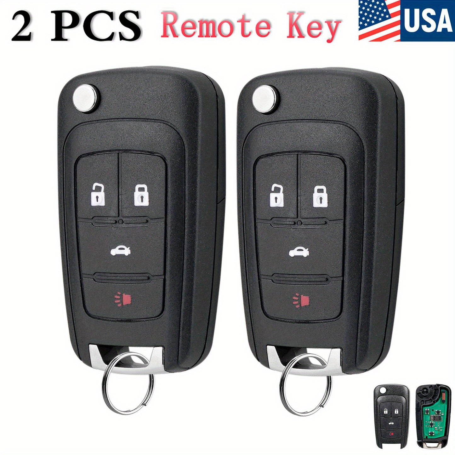 2 mandos a distancia para llave de coche con tapa para Chevrolet Camaro Equinox Malibu Impala Cruze para Buick LaCrosse Regal Verano Encore para GMC Terrain 2010 2011 2012 2013 2014 2015 2016 2017 2018 2019 2020 2021 2022