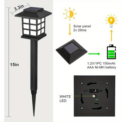 Paquete de 12 luces LED solares para exteriores, iluminación impermeable para caminos, luces para jardín y patio, luz cálida