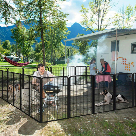 Parque de juegos para perros para exteriores, corral de interior para perros grandes, medianos y pequeños, corral de ejercicio resistente para mascotas para cachorros y conejos, corral portátil para RV, camping, jardín y patio