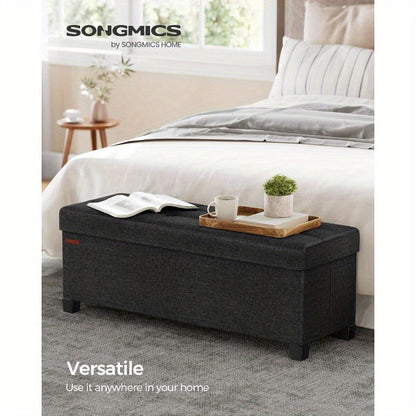 Banco otomano plegable con espacio de almacenamiento para sala de estar y dormitorio, 15 x 43,3 x 15,7 pulgadas