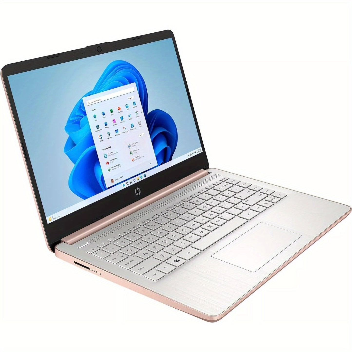 Computadora portátil ultraliviana HP de 14", 8 GB de RAM, 256 GB de almacenamiento (128 GB eMMC + tarjeta SD de 128 GB), Intel Quad-Core N4120, pantalla HD antirreflejo, cámara web, Windows 11 Home en modo S