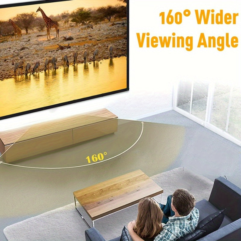 Pantalla de proyección de 120 pulgadas 4K HD 16:9, plegable, portátil, resistente a las arrugas, para cines en casa en interiores y exteriores