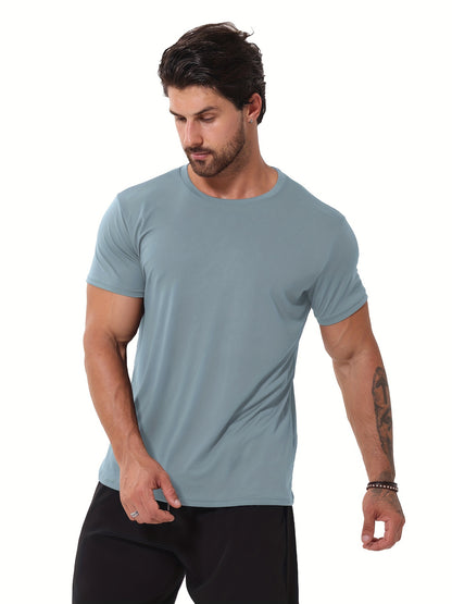 Paquete de 6 camisetas de entrenamiento para hombre, camisetas deportivas de manga corta y secado rápido con cuello redondo para correr