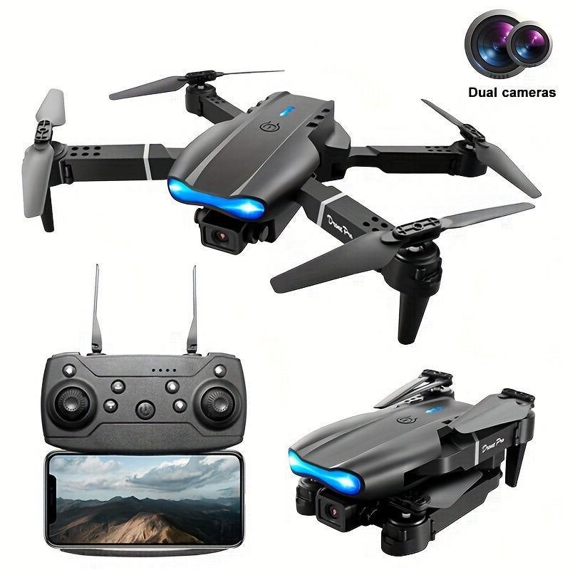 Dron E99 con cámara dual, dron RC plegable de juguete para principiantes, UAV asequible para interiores y exteriores, regalo de Halloween y Navidad