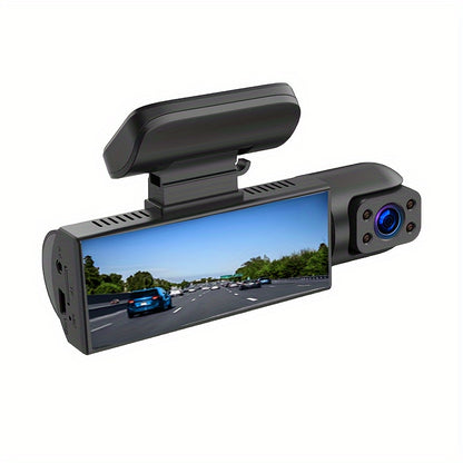 Cámara dual 1080P, cámara de tablero para automóviles, frontal e interior, cámara de automóvil con visión nocturna por infrarrojos, grabación en bucle, cámara DVR de gran angular para automóvil con pantalla IPS de 3,16 pulgadas, cámara de video para