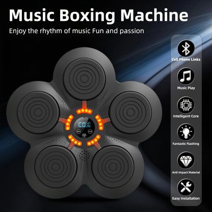 Máquina de boxeo con música inteligente, máquina de boxeo musical montada en la pared, equipo de entrenamiento de boxeo montado en la pared, puede reproducir música y conectarse a la máquina de boxeo con música