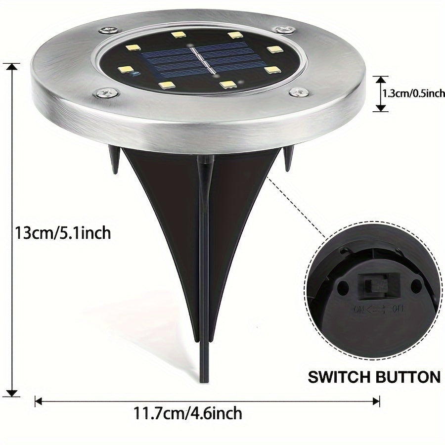 Luces solares LED para suelo, luces de paisaje impermeables para exteriores, luces de disco solares, luces de camino impermeables para jardín, iluminación de césped, lámpara de pie de energía solar, luces solares de suelo para camino