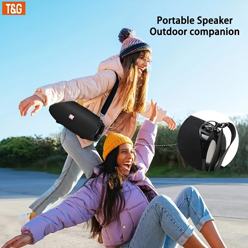 Altavoz inalámbrico portátil con dobles altavoces, impermeable, subwoofer estéreo TWS, conexión con bluetooth, soporte para tarjeta insertada y disco U.