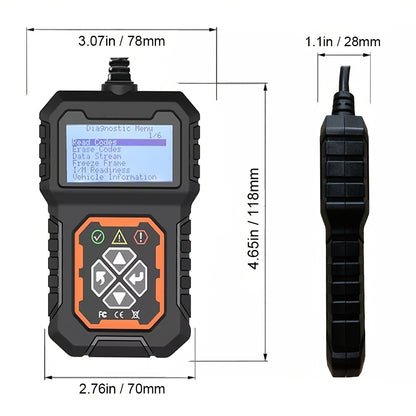 Lector de códigos de coche, escáner de códigos OBD2 para coche, lector de códigos de avería de luz de verificación del motor, escáner EOBD, protocolos CAN, herramienta de diagnóstico para coches OBDII de 12 V desde 1996