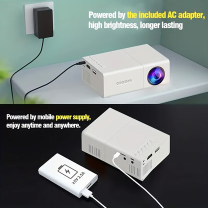 Mini proyector profesional de alta definición adecuado para cines en casa y campamentos al aire libre, HDTV compatible, USB SD y soporte, Navidad, Halloween, regalos de Acción de Gracias