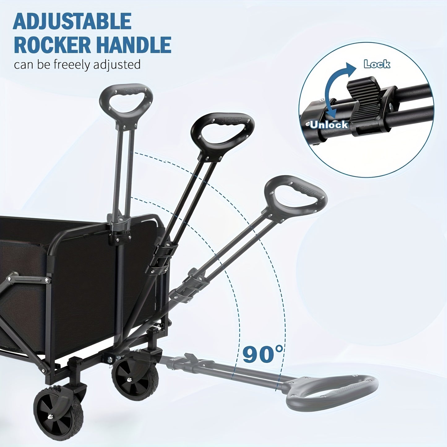 Carretilla plegable para llevar aperitivos, carritos de playa, portátil de gran capacidad para compras deportivas, Camping, carreta estable y resistente