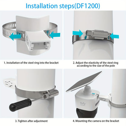 Soporte de montaje en poste para Eufy Security SoloCam S340, cámara de seguridad solar, 1 paquete, blanco