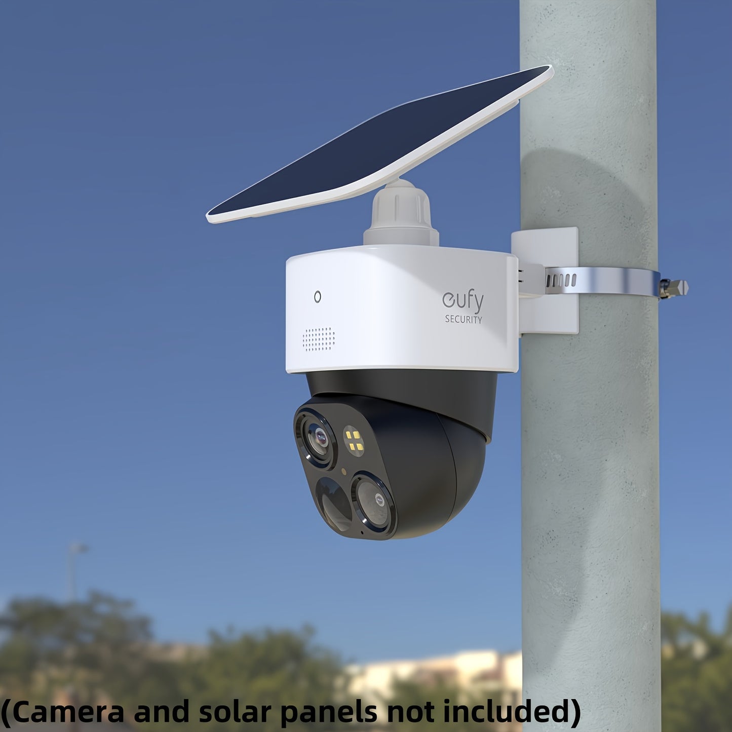 Soporte de montaje en poste para Eufy Security SoloCam S340, cámara de seguridad solar, 1 paquete, blanco