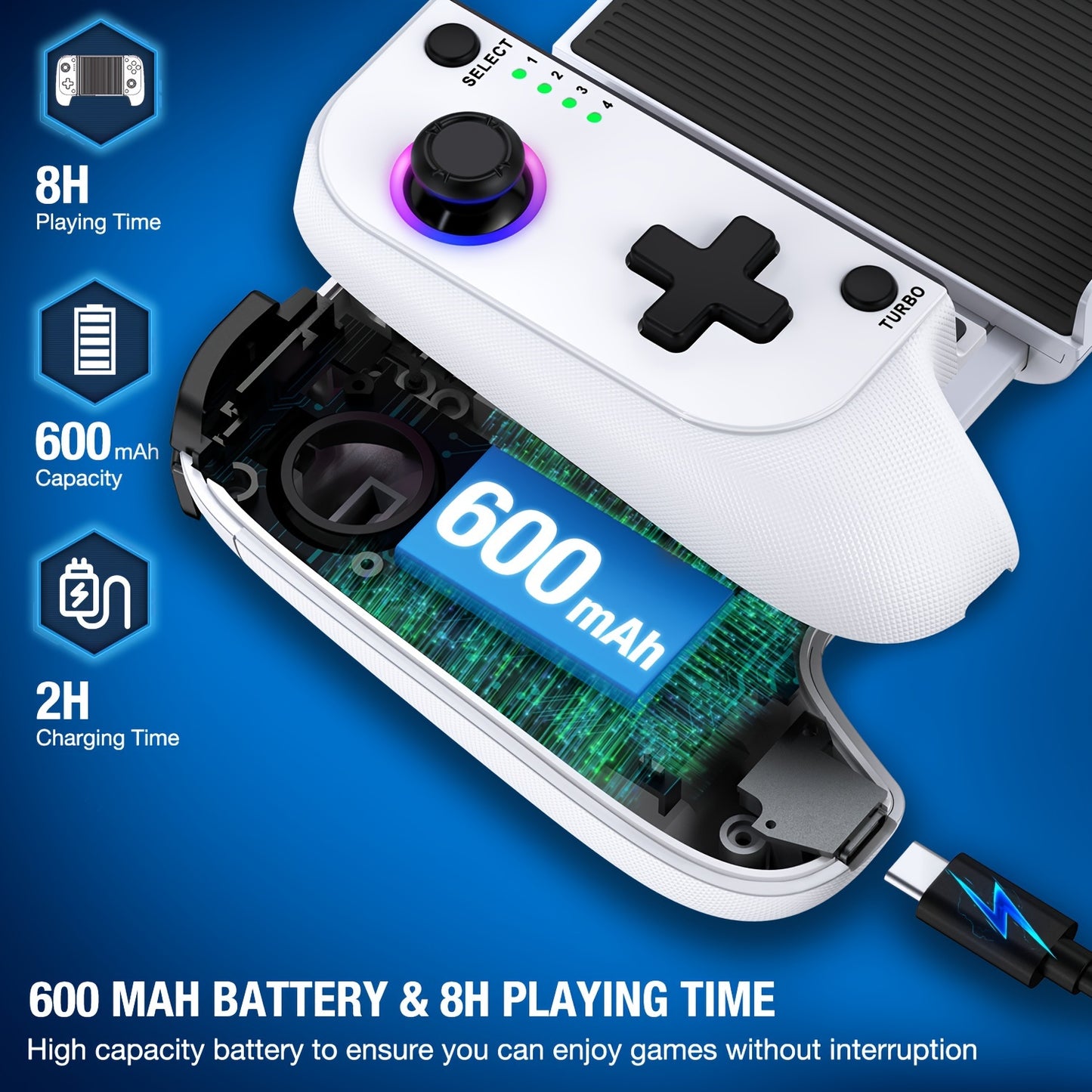 Controlador de juego móvil MC100 para iPhone/Android, compatible con funda de teléfono, mando basculante de efecto Hall para jugar a PS Remote Play, Xbox Cloud, Steam Link, GeForce Now, plataforma MFi Apple Arcade y