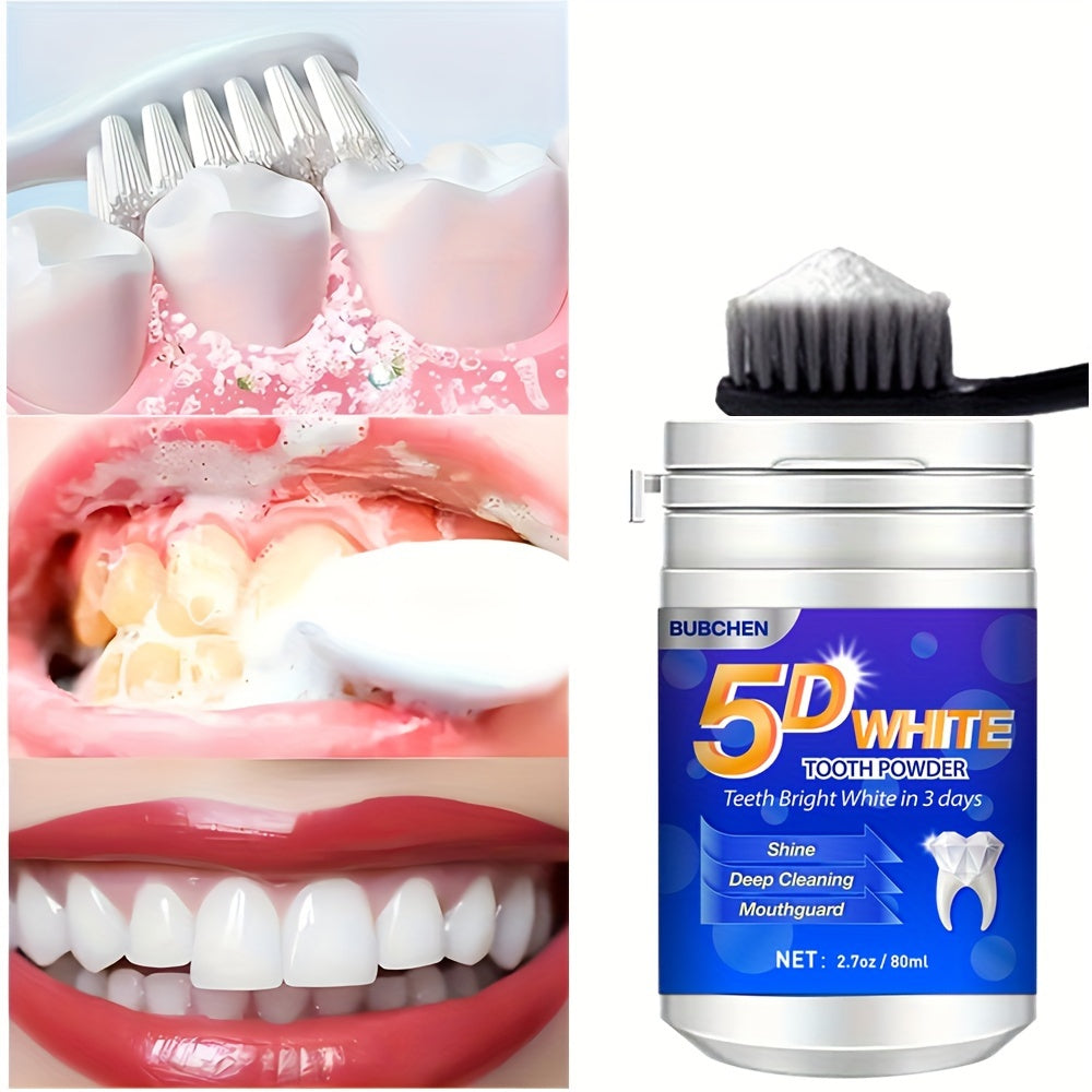 Polvo dental blanco 5D, polvo de limpieza profunda de dientes, aliento fresco, ideal para la salud bucal y la higiene, regalo para mujeres y hombres