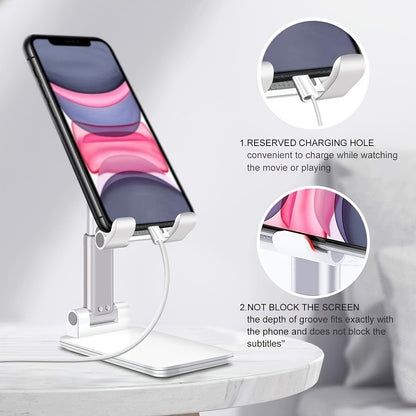 Soporte de aluminio para celular, soporte ajustable para teléfono móvil para escritorio compatible con todos los teléfonos móviles/iPad/Kindle/tableta