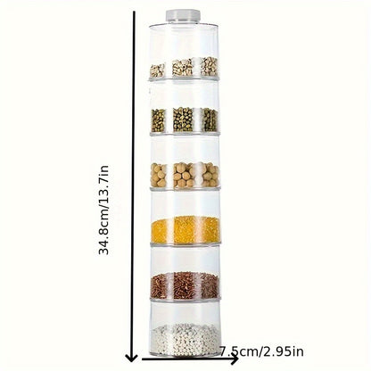 6 unids/set, contenedores apilables de almacenamiento de especias en forma de torre, tarros de especias recargables, tarros de especias en forma de torre para acampar, RV, cocina al aire libre, cocina, viajes, barbacoa, accesorios de cocina