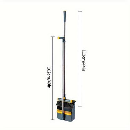 1 Juego, Juego De Escoba Y Recogedor Para El Hogar, Escoba Y Recogedor Duraderos Con Mango Largo, Recogedor Creativo Con Peine De Dientes, Herramienta De Limpieza De Pisos, Depilación De Mascotas, Para El Dormitorio Escolar De La Oficina En Casa, Sum