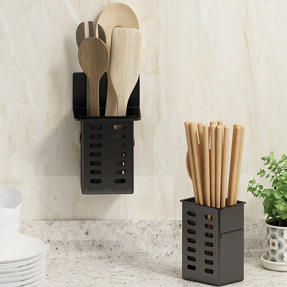 Soporte para utensilios de cocina, jaula de almacenamiento multifuncional organizadora de cubiertos montada en la pared o de pie, accesorios de cocina